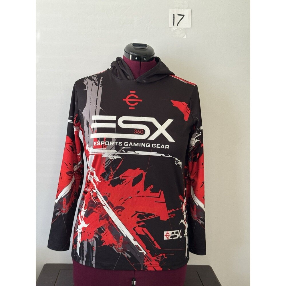 ESX 360 Esports Gaming Gear Hoodie Youth Size 18 Red Black Graphic